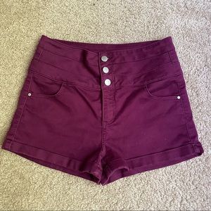 Purple High Waist Tinseltown Shorts